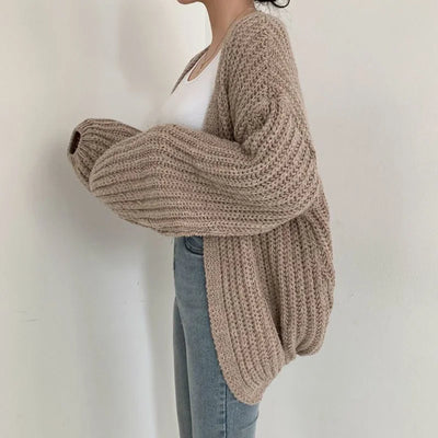 Estelle  | Enfärgad Lanternärms Cardigan