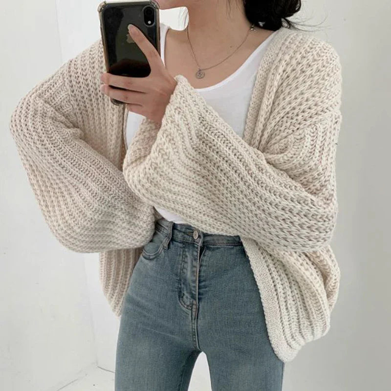 Estelle  | Enfärgad Lanternärms Cardigan