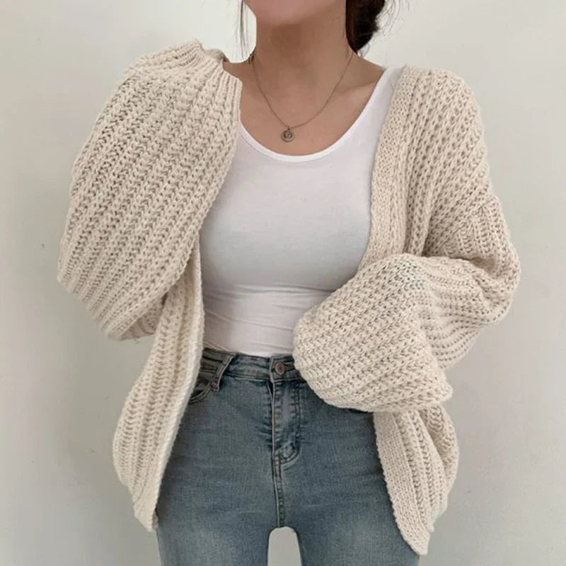 Estelle  | Enfärgad Lanternärms Cardigan